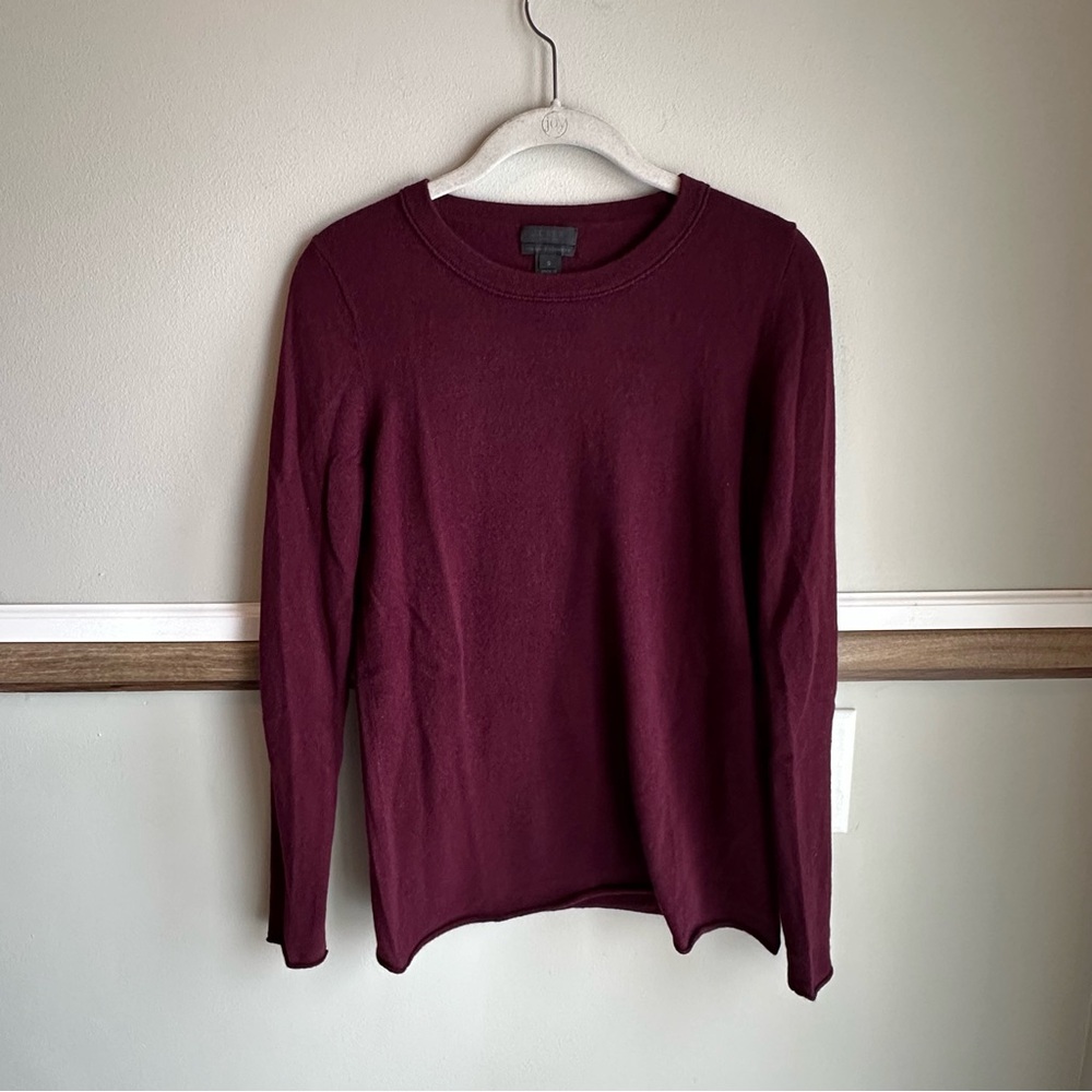 J.Crew Collection Italian Cashmere Crewneck Sweater Burgundy 53268